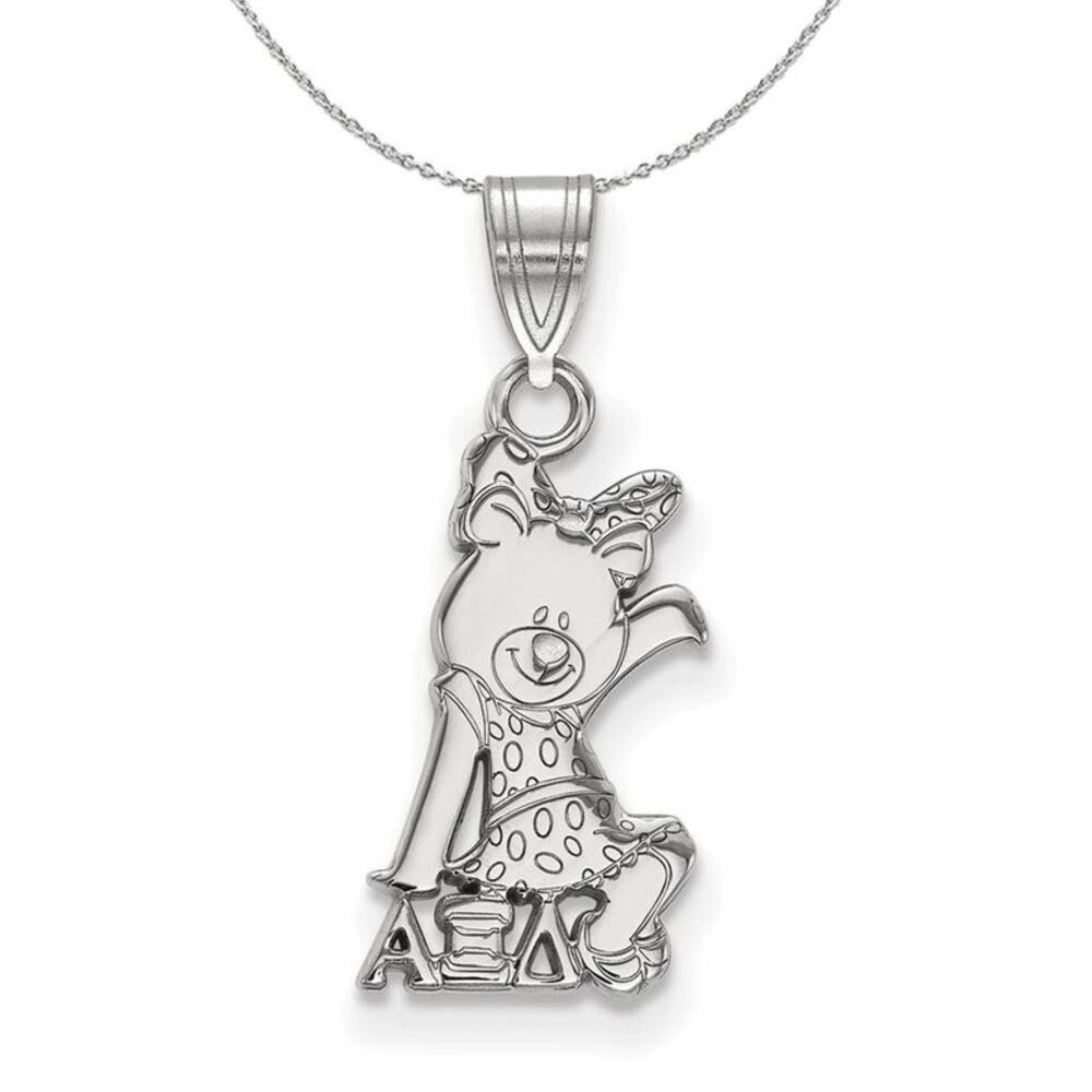 Sterling Silver Alpha Xi Delta Small Pendant Necklace - 24 Inch